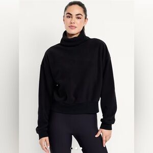 Old Navy Women's Performance Microfleece Mock Neck Sweatshirt Black L